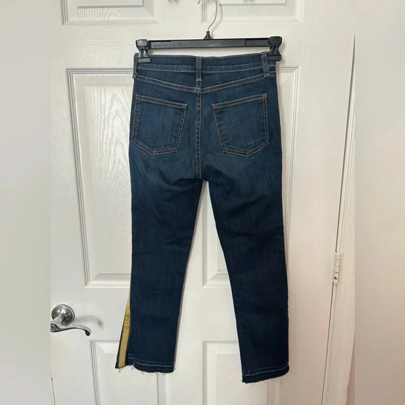 Veronica Beard Carolyn Tuxedo Stripe Baby Boot Crop Jeans 24 - Picture 3 of 6